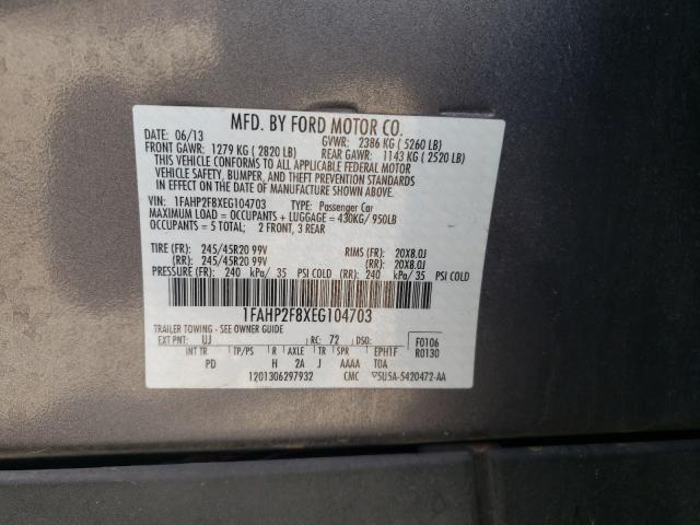 Photo 9 VIN: 1FAHP2F8XEG104703 - FORD TAURUS LIM 