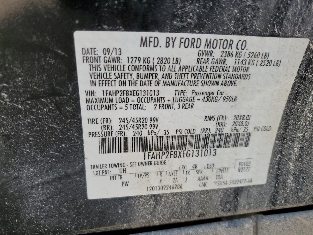 Photo 12 VIN: 1FAHP2F8XEG131013 - FORD TAURUS 