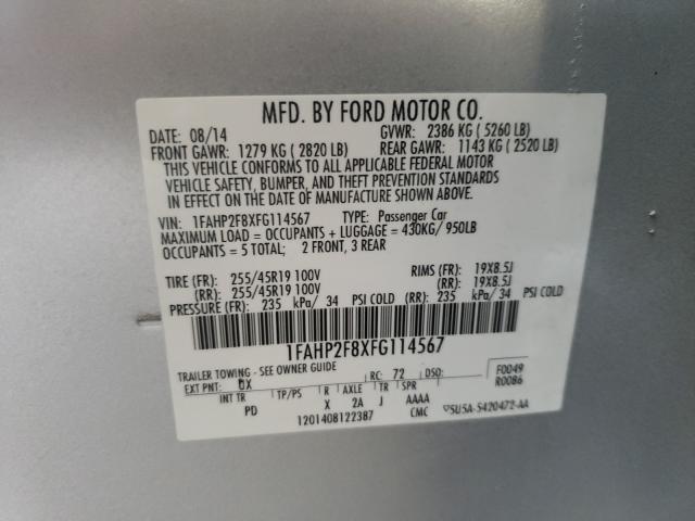 Photo 9 VIN: 1FAHP2F8XFG114567 - FORD TAURUS LIM 