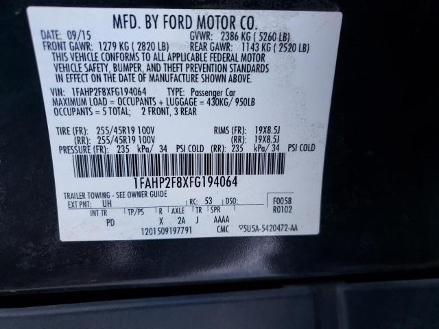 Photo 9 VIN: 1FAHP2F8XFG194064 - FORD TAURUS SE- 