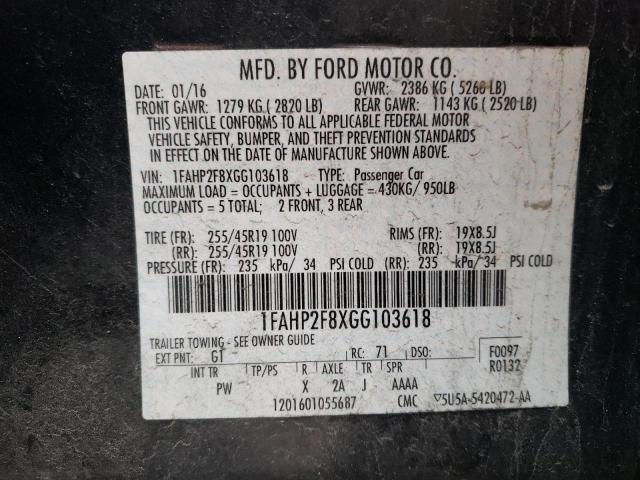 Photo 11 VIN: 1FAHP2F8XGG103618 - FORD TAURUS 