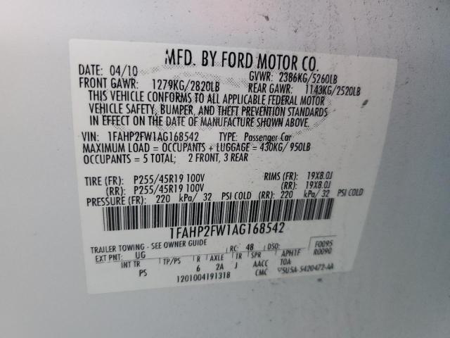 Photo 11 VIN: 1FAHP2FW1AG168542 - FORD TAURUS LIM 