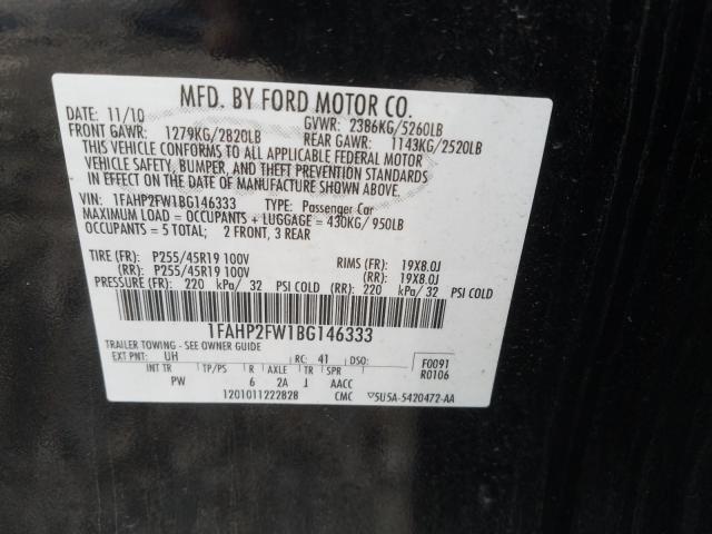 Photo 9 VIN: 1FAHP2FW1BG146333 - FORD TAURUS LIM 