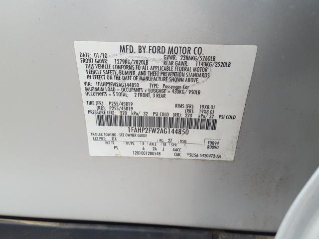 Photo 9 VIN: 1FAHP2FW2AG144850 - FORD TAURUS LIM 