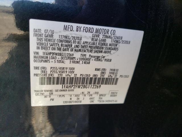 Photo 9 VIN: 1FAHP2FW2BG112269 - FORD TAURUS LIM 