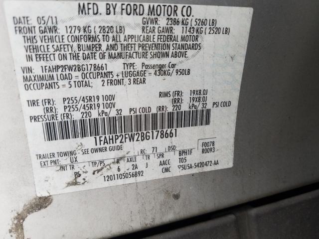 Photo 9 VIN: 1FAHP2FW2BG178661 - FORD TAURUS LIM 