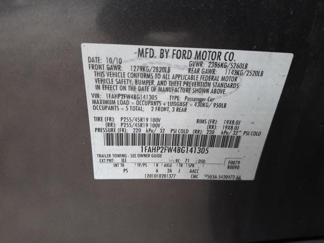 Photo 9 VIN: 1FAHP2FW4BG141305 - FORD TAURUS LIM 