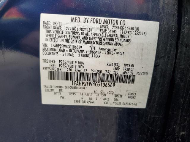 Photo 11 VIN: 1FAHP2FW4CG106569 - FORD TAURUS 