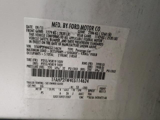 Photo 11 VIN: 1FAHP2FW4CG114624 - FORD TAURUS 