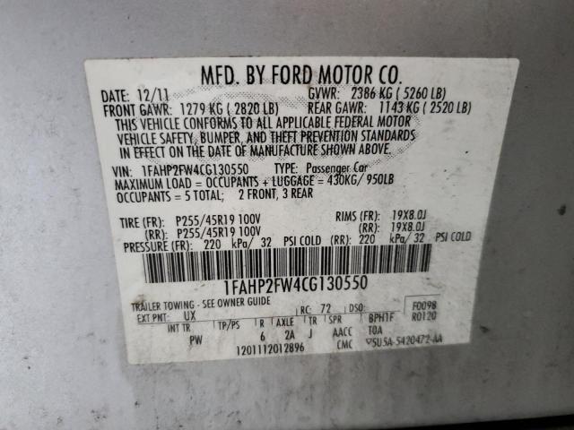 Photo 11 VIN: 1FAHP2FW4CG130550 - FORD TAURUS LIM 