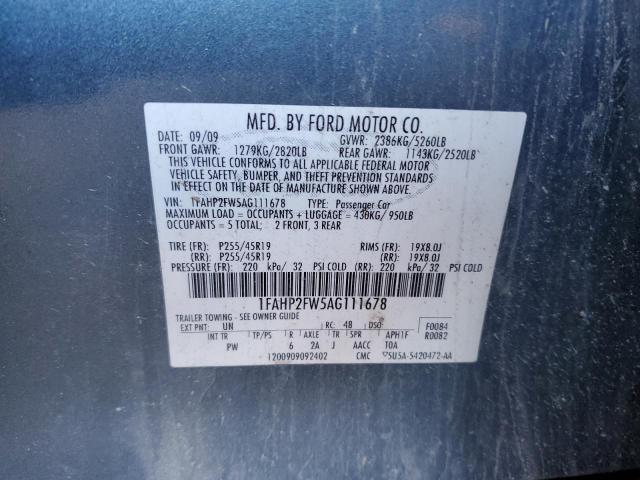 Photo 11 VIN: 1FAHP2FW5AG111678 - FORD TAURUS 