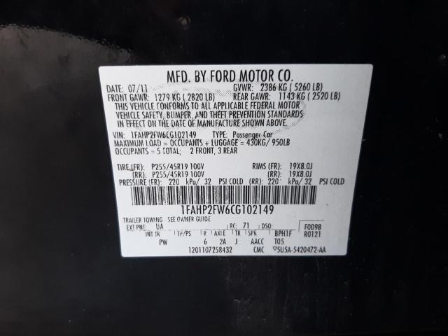 Photo 9 VIN: 1FAHP2FW6CG102149 - FORD TAURUS LIM 