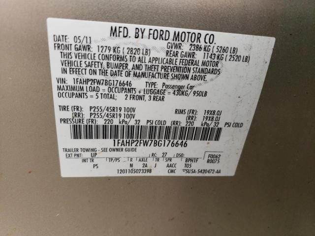 Photo 11 VIN: 1FAHP2FW7BG176646 - FORD TAURUS 