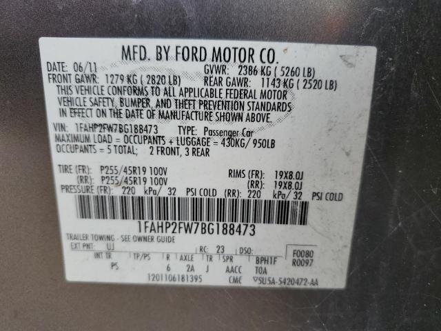 Photo 11 VIN: 1FAHP2FW7BG188473 - FORD TAURUS LIM 