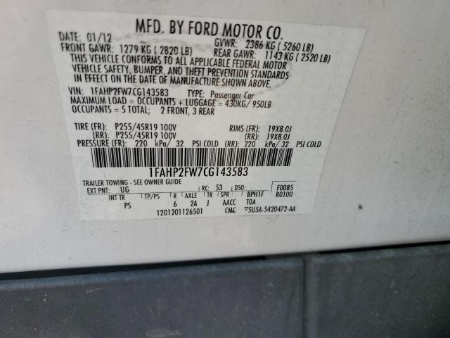 Photo 11 VIN: 1FAHP2FW7CG143583 - FORD TAURUS LIM 