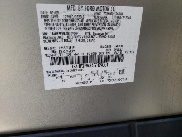 Photo 9 VIN: 1FAHP2FW8AG109004 - FORD TAURUS LIM 