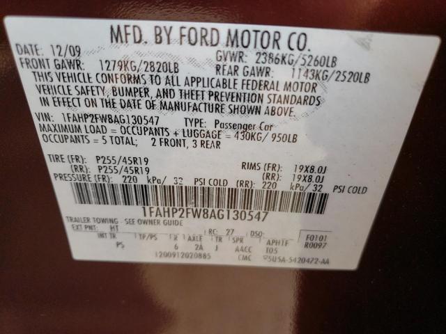 Photo 11 VIN: 1FAHP2FW8AG130547 - FORD TAURUS 