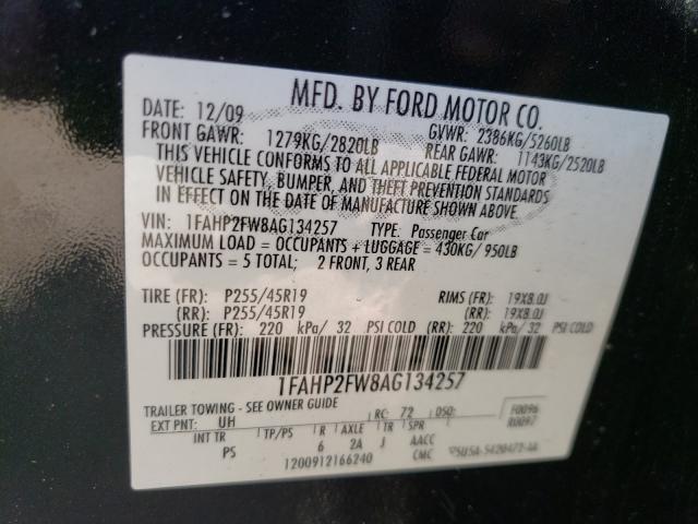 Photo 9 VIN: 1FAHP2FW8AG134257 - FORD TAURUS LIM 