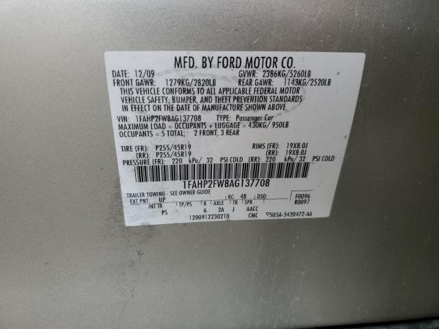 Photo 11 VIN: 1FAHP2FW8AG137708 - FORD TAURUS LIM 