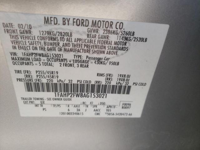 Photo 9 VIN: 1FAHP2FW8AG153021 - FORD TAURUS LIM 