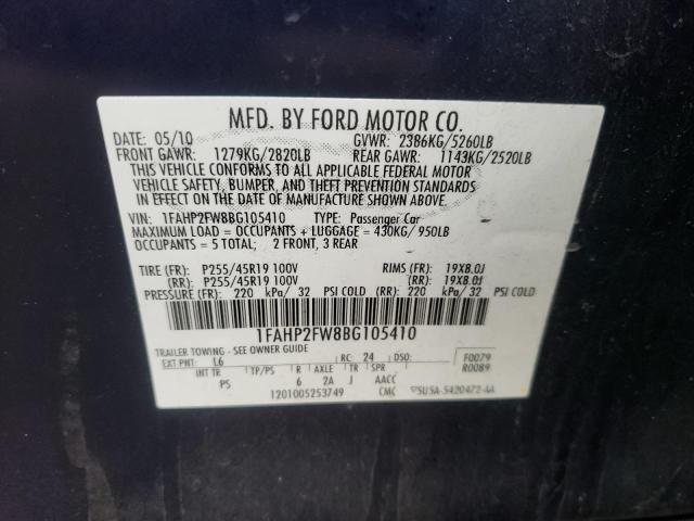 Photo 9 VIN: 1FAHP2FW8BG105410 - FORD TAURUS LIM 