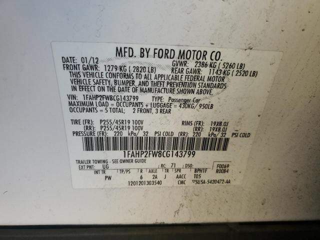 Photo 11 VIN: 1FAHP2FW8CG143799 - FORD TAURUS LIM 