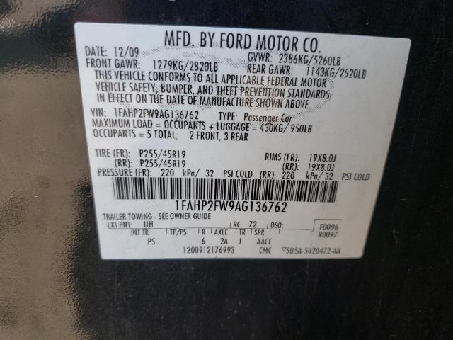 Photo 9 VIN: 1FAHP2FW9AG136762 - FORD TAURUS LIM 