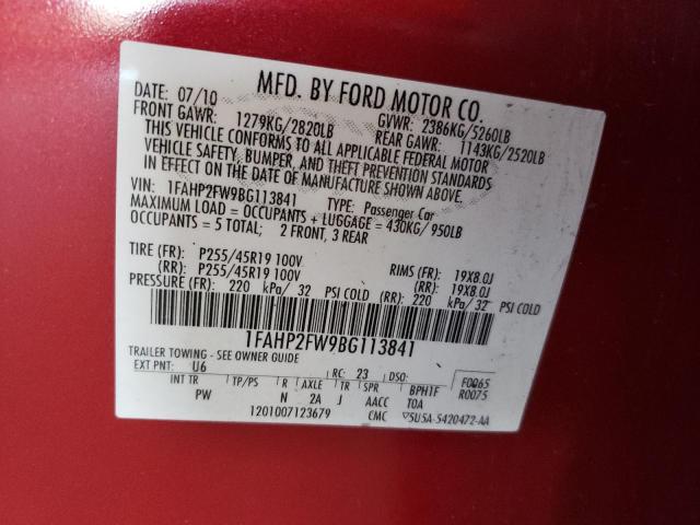 Photo 11 VIN: 1FAHP2FW9BG113841 - FORD TAURUS LIM 