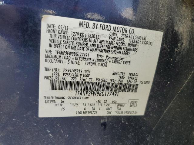 Photo 12 VIN: 1FAHP2FW9BG177491 - FORD TAURUS LIM 