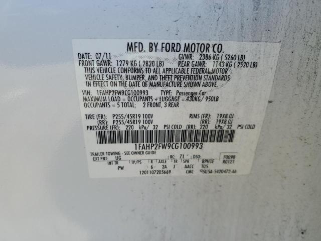 Photo 11 VIN: 1FAHP2FW9CG100993 - FORD TAURUS LIM 