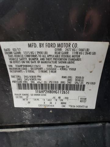 Photo 11 VIN: 1FAHP2H80HG112651 - FORD TAURUS SEL 