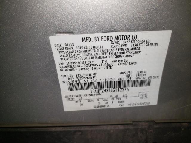 Photo 9 VIN: 1FAHP2H81JG112275 - FORD TAURUS SEL 