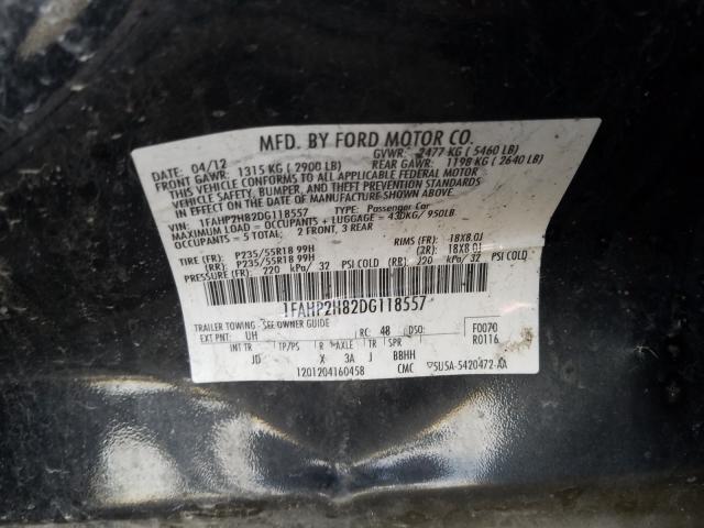 Photo 9 VIN: 1FAHP2H82DG118557 - FORD TAURUS SEL 