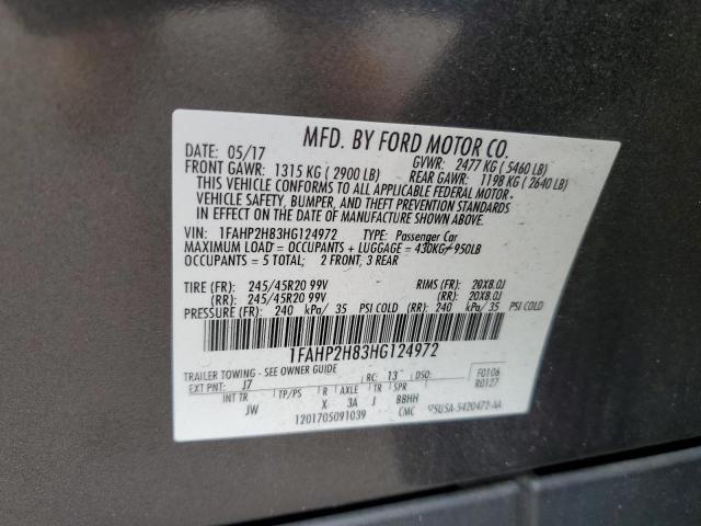 Photo 11 VIN: 1FAHP2H83HG124972 - FORD TAURUS SEL 