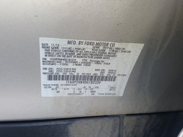 Photo 9 VIN: 1FAHP2H84DG182339 - FORD TAURUS SEL 