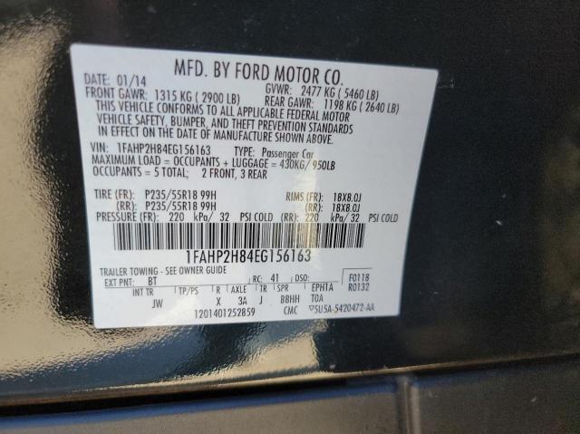 Photo 9 VIN: 1FAHP2H84EG156163 - FORD TAURUS SEL 