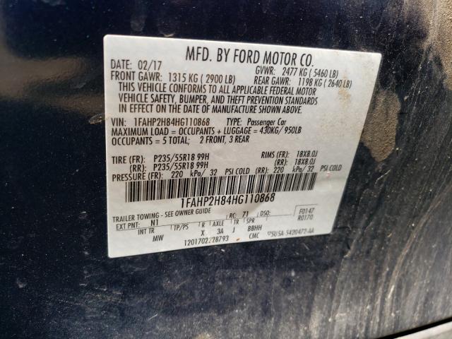 Photo 9 VIN: 1FAHP2H84HG110868 - FORD TAURUS SEL 