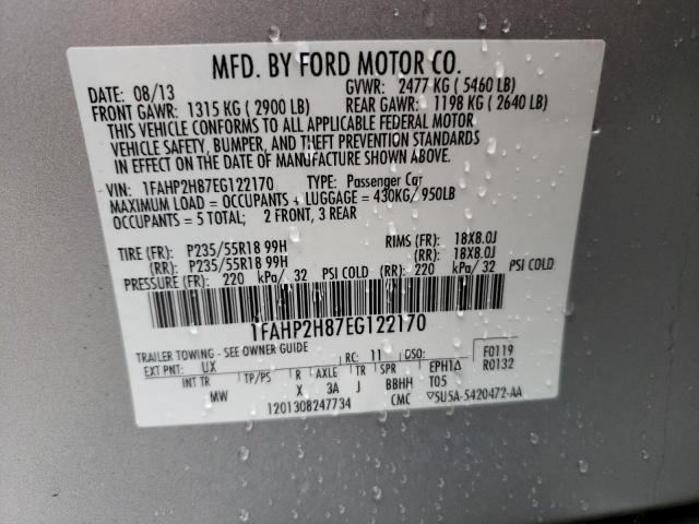 Photo 12 VIN: 1FAHP2H87EG122170 - FORD TAURUS SEL 