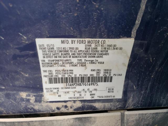 Photo 9 VIN: 1FAHP2H87FG169975 - FORD TAURUS SEL 