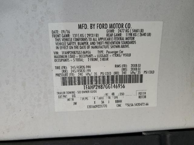 Photo 11 VIN: 1FAHP2H87GG146956 - FORD TAURUS SEL 