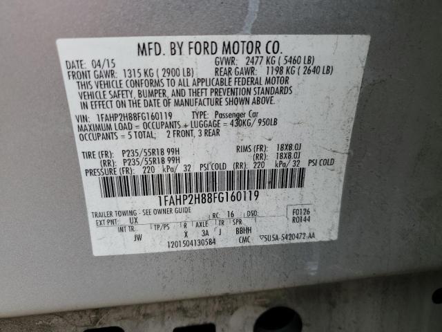 Photo 11 VIN: 1FAHP2H88FG160119 - FORD TAURUS SEL 