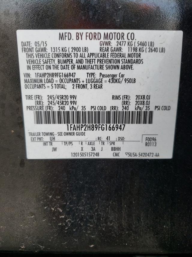 Photo 9 VIN: 1FAHP2H89FG166947 - FORD TAURUS SEL 