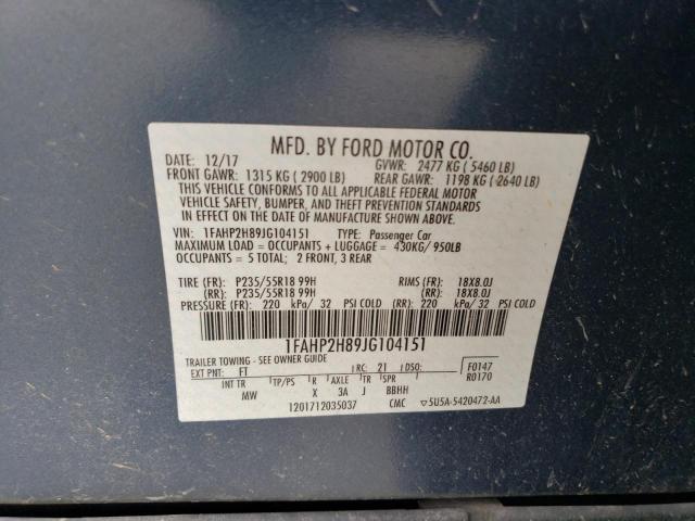 Photo 11 VIN: 1FAHP2H89JG104151 - FORD TAURUS 