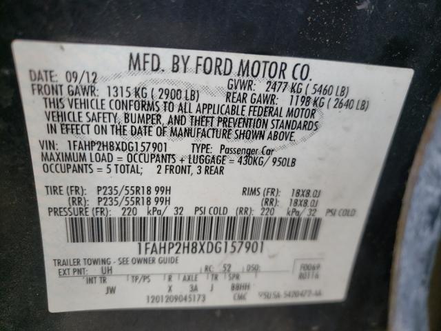 Photo 9 VIN: 1FAHP2H8XDG157901 - FORD TAURUS SEL 