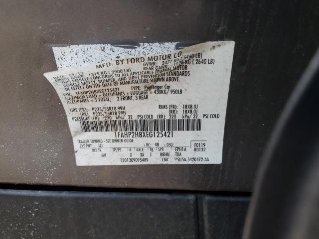 Photo 9 VIN: 1FAHP2H8XEG125421 - FORD TAURUS SEL 