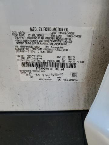 Photo 11 VIN: 1FAHP2HW1BG103124 - FORD TAURUS SEL 