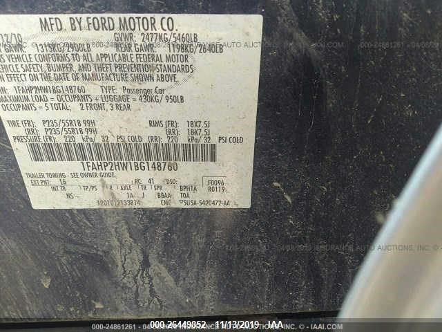 Photo 8 VIN: 1FAHP2HW1BG148760 - FORD TAURUS 