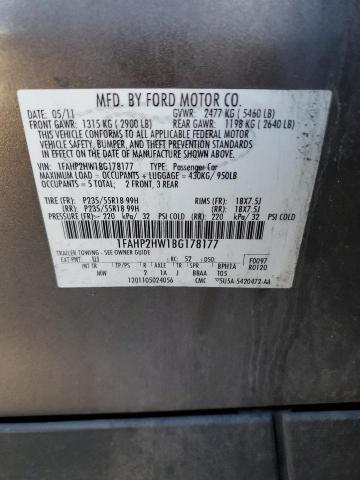 Photo 9 VIN: 1FAHP2HW1BG178177 - FORD TAURUS SEL 