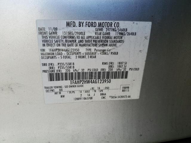 Photo 9 VIN: 1FAHP2HW4AG123950 - FORD TAURUS SEL 