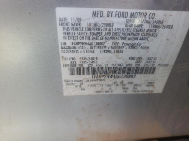 Photo 9 VIN: 1FAHP2HW4AG130882 - FORD TAURUS SEL 